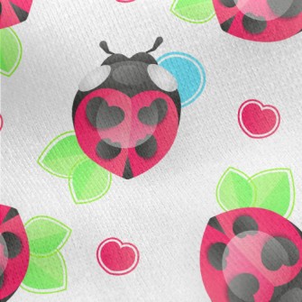 Cute Love Ladybug Jersey Backed Fleece