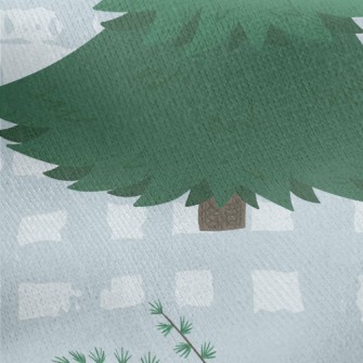 Big Trees And Forest Animals Jersey Backed Fleece