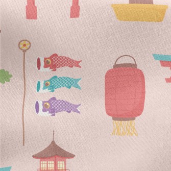 Japanese Architectural Torii Jersey Backed Fleece