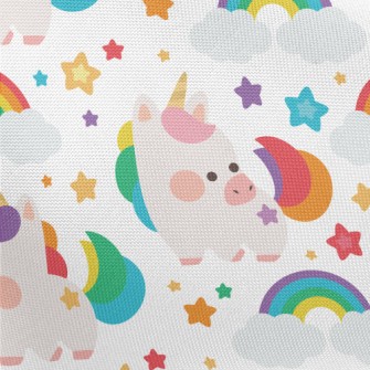 Q Version Colorful Unicorn Pongee