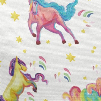 Artistic Watercolor Unicorn Pongee