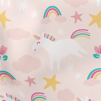 Happy Running Unicorn Lightweight Cotton Poplin