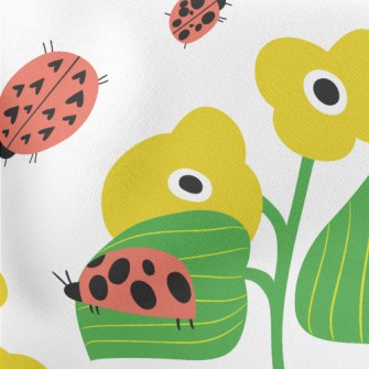 Ladybug Loves Little Flower Lightweight Cotton Poplin