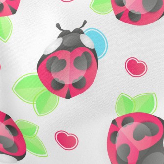 Cute Love Ladybug Lightweight Cotton Poplin