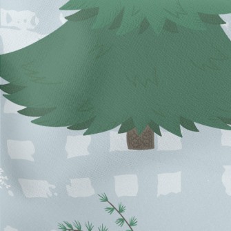 Big Trees And Forest Animals Lightweight Cotton Poplin