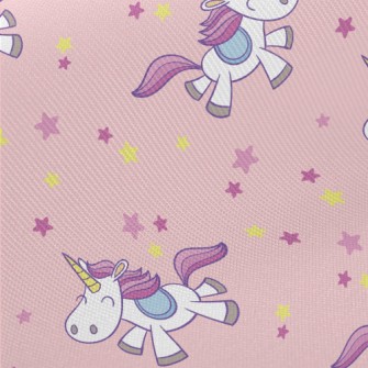 Smiling Little Unicorn Midweight Cotton Poplin