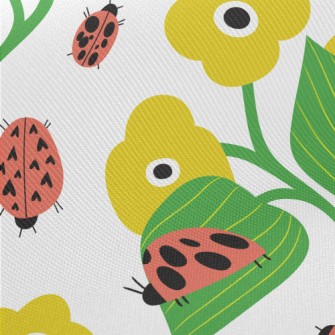 Ladybug Loves Little Flower Midweight Cotton Poplin