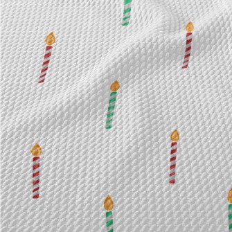 Red And Green Candle Pattern Birdseye Piqué