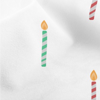 Red And Green Candle Pattern Micro Fleece