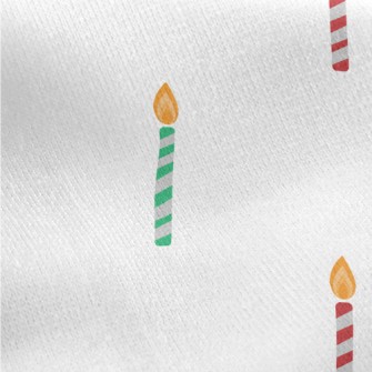 Red And Green Candle Pattern Jersey Backed Fleece