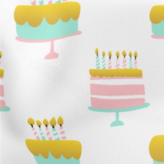 Pink And Blue Birthday Dove Lightweight Cotton Poplin