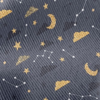 Shining Moon Stars Cloud Standard Corduroy