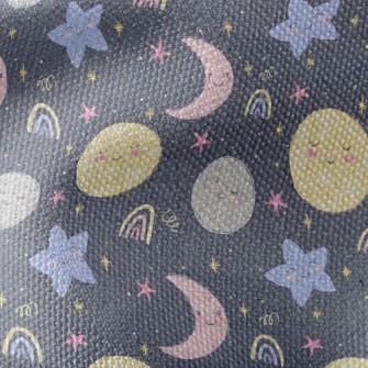 Cartoon Planet Moon Waterproof Canvas