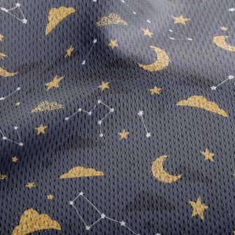 Shining Moon Stars Cloud Athletic Mesh Flat Back