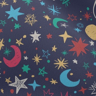 Crayon Doodle Stars And Moon Chiffon
