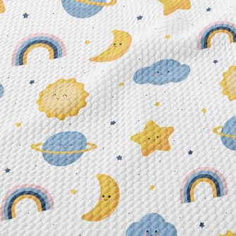 Sun Stars Cloud Rainbow Birdseye Piqué