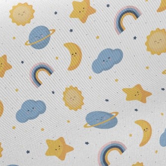 Sun Stars Cloud Rainbow Twill