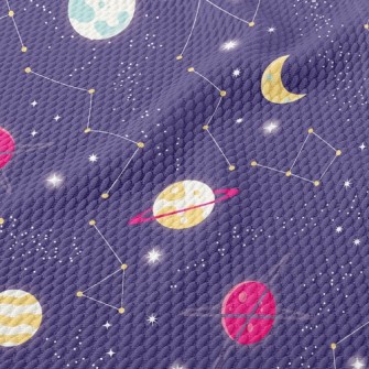 Universe Planet Stars Birdseye Piqué