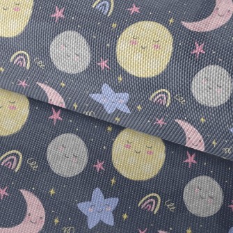 Cartoon Planet Moon Waterproof Oxford