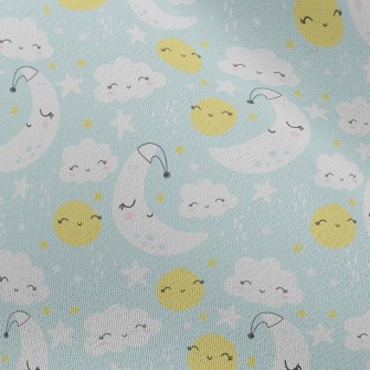 Smile Moon Stars Cloud Chiffon