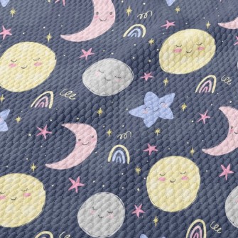 Cartoon Planet Moon Birdseye Piqué