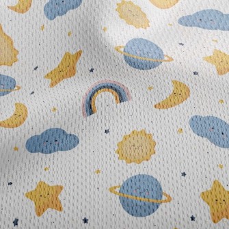 Sun Stars Cloud Rainbow Athletic Mesh Flat Back