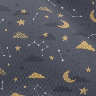 Shining Moon Stars Cloud Chiffon
