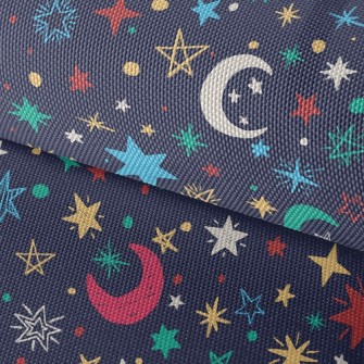 Crayon Doodle Stars And Moon Waterproof Oxford