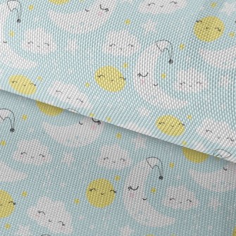 Smile Moon Stars Cloud Waterproof Oxford