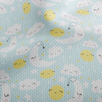 Smile Moon Stars Cloud Athletic Mesh Flat Back