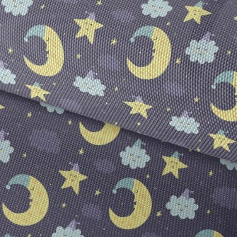 Good Night Moon Stars Cloud Waterproof Oxford