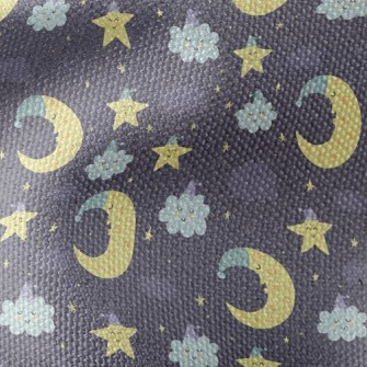 Good Night Moon Stars Cloud Waterproof Canvas