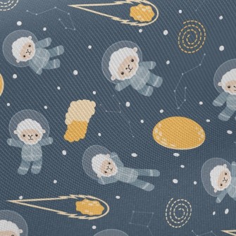 Space Sheep And Moon Twill