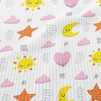 Simple Line Stars Birdseye Piqué