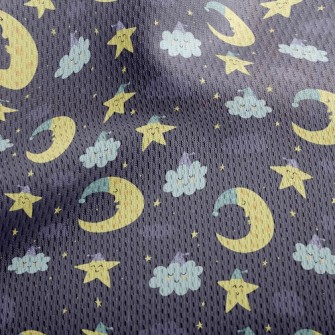 Good Night Moon Stars Cloud Athletic Mesh Flat Back