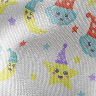 Hat Stars Moon Waterproof Canvas