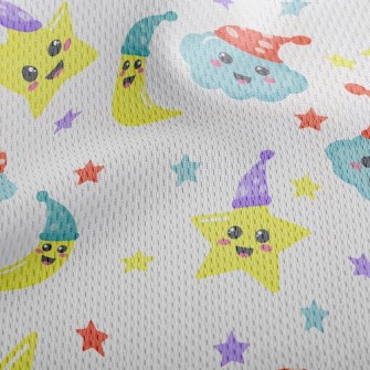 Hat Stars Moon Athletic Mesh Flat Back