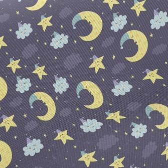 Good Night Moon Stars Cloud Twill