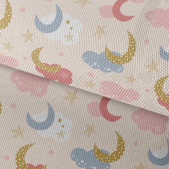 Shining Moon Pink Clouds Waterproof Oxford