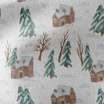 House In Snow Waterproof Canvas