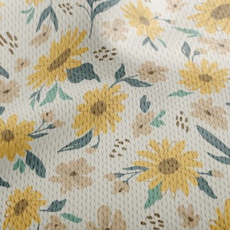 Doodle Sunflower Athletic Mesh Flat Back