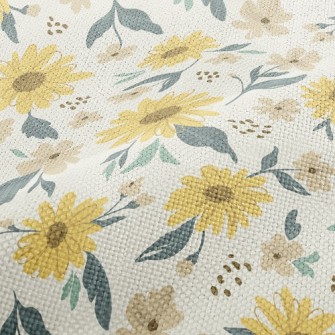 Doodle Sunflower Performance Linen
