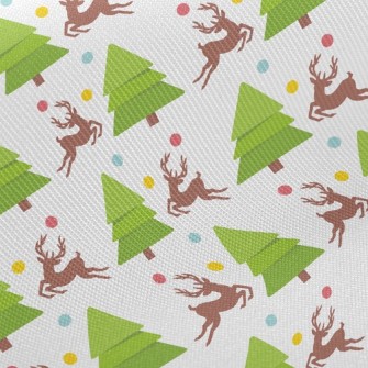 Elk And Christmas Tree Twill