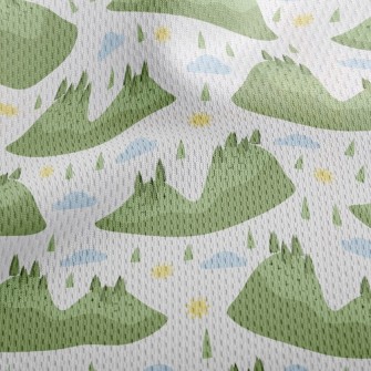 Forest Scenic Area Athletic Mesh Flat Back