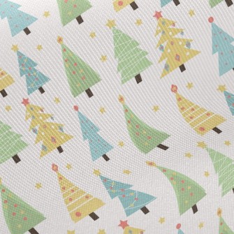 Stars Decorate Christmas Tree Twill