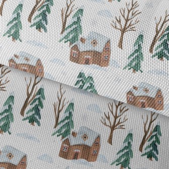 House In Snow Waterproof Oxford