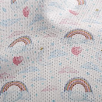 Happy Rainbow Athletic Mesh Flat Back