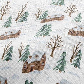 House In Snow Performance Linen