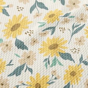 Doodle Sunflower Birdseye Piqué