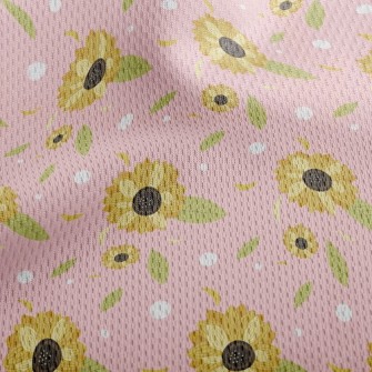 Elegant Sunflower Athletic Mesh Flat Back